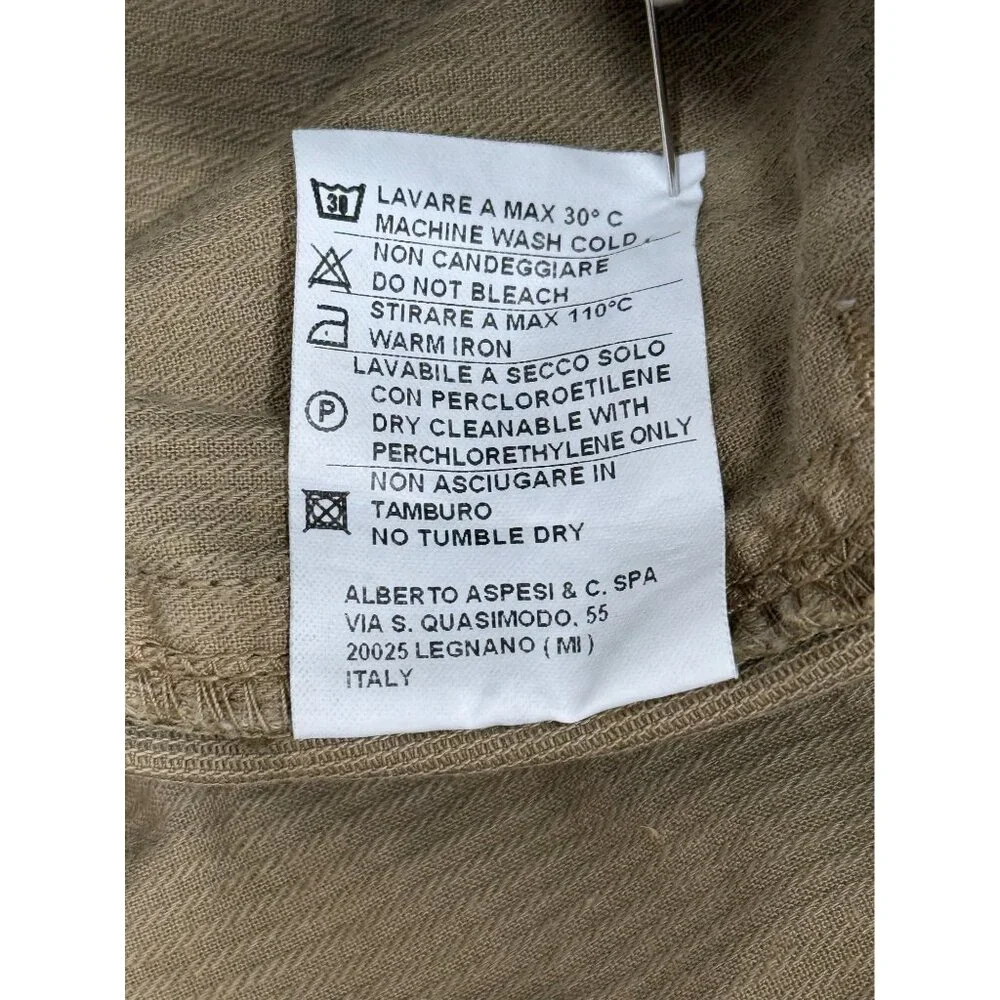 Aspesi ATA Italian 54 / US 36x34 Khaki Chino Pants Mens Trousers - Picture 7 of 8